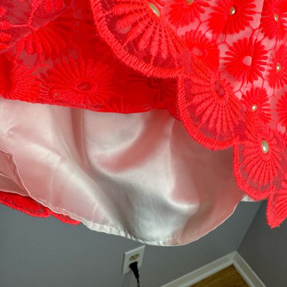Lilly Pulitzer Peyton Fiesta Pink Daisy Dress Pearls Sz 4 - Picture 12 of 14